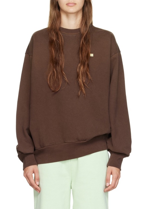 Acne Studios Sweaters - Acne Studios Brown Garment-Dyed Sweatshirt